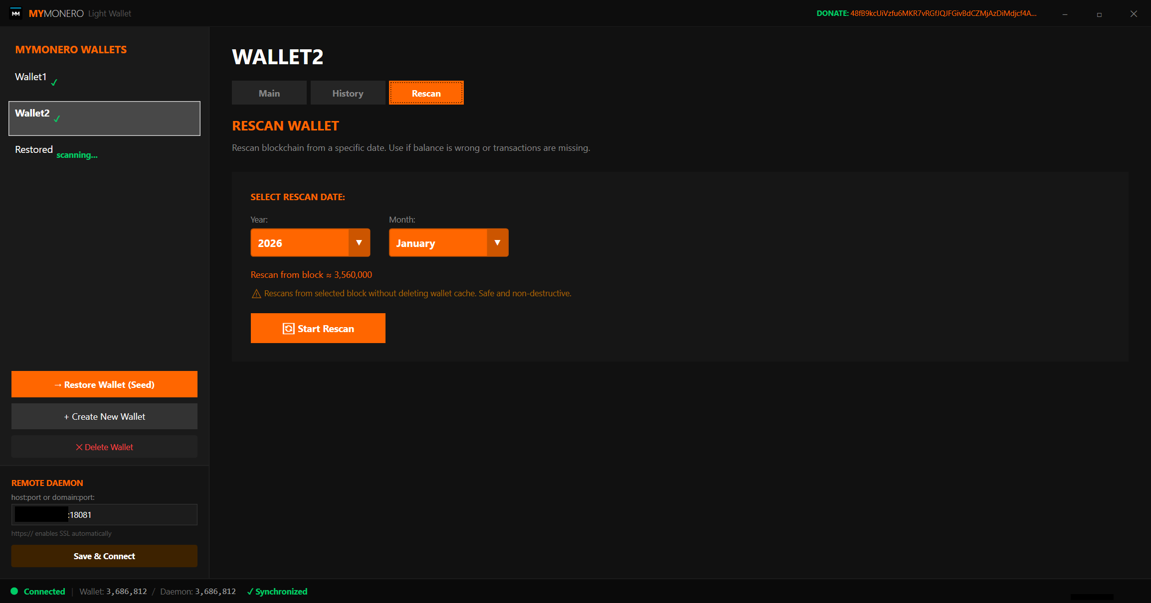 Rescan wallet
